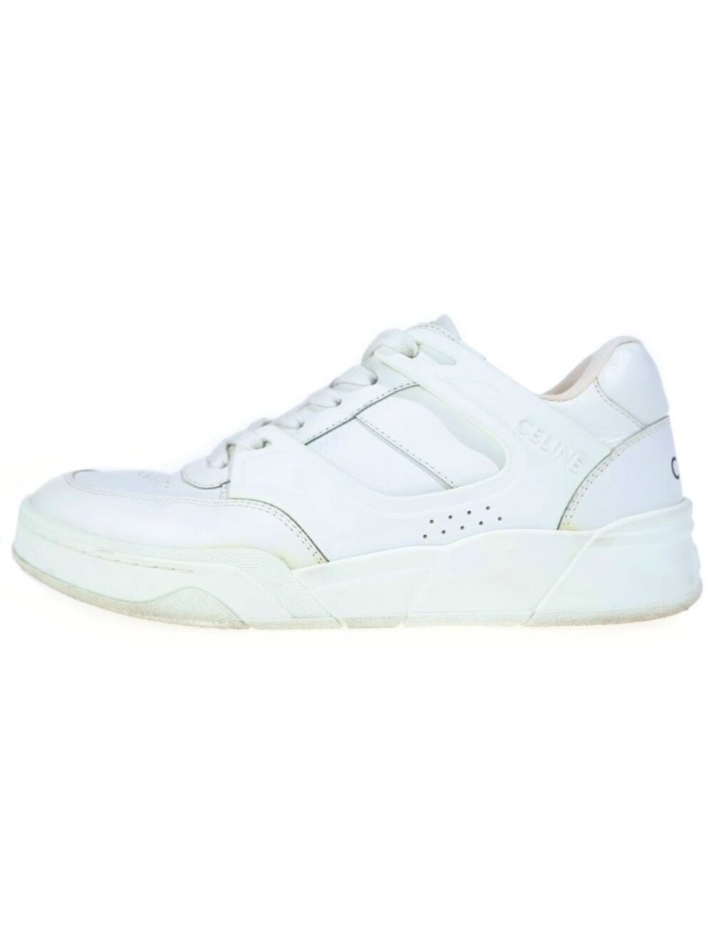 Celine Lace Up Low Cut Sneakers Shoes White
